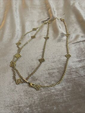 Kendra Scott Gold Double-Layer Filigree Connector Necklace
